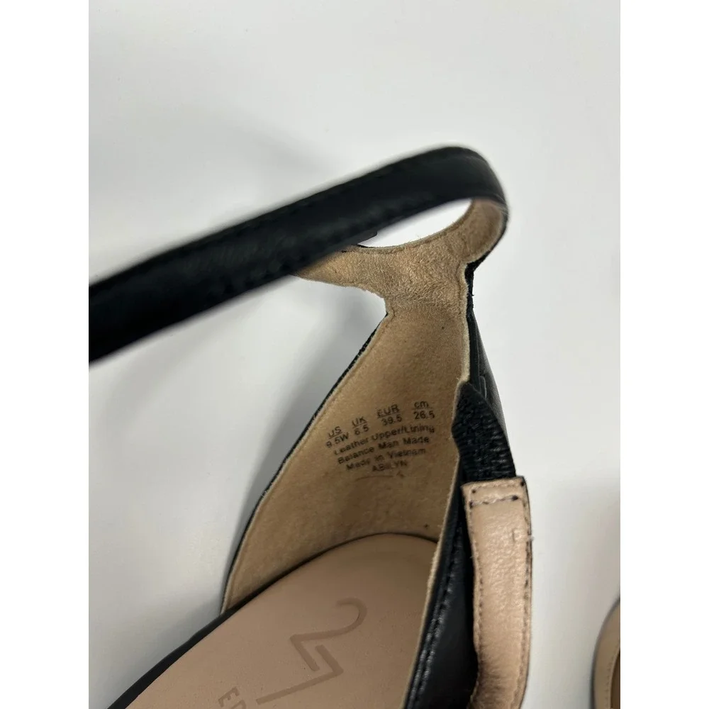 Naturalizer Womens Leather Pointed Toe Asymmetrical Ankle Strap Heels 9.5 Wide